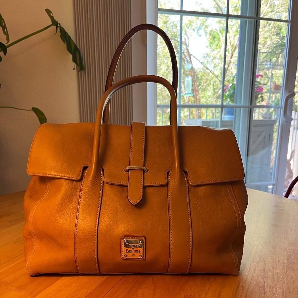 Dooney & Bourke camel colored leather satchel